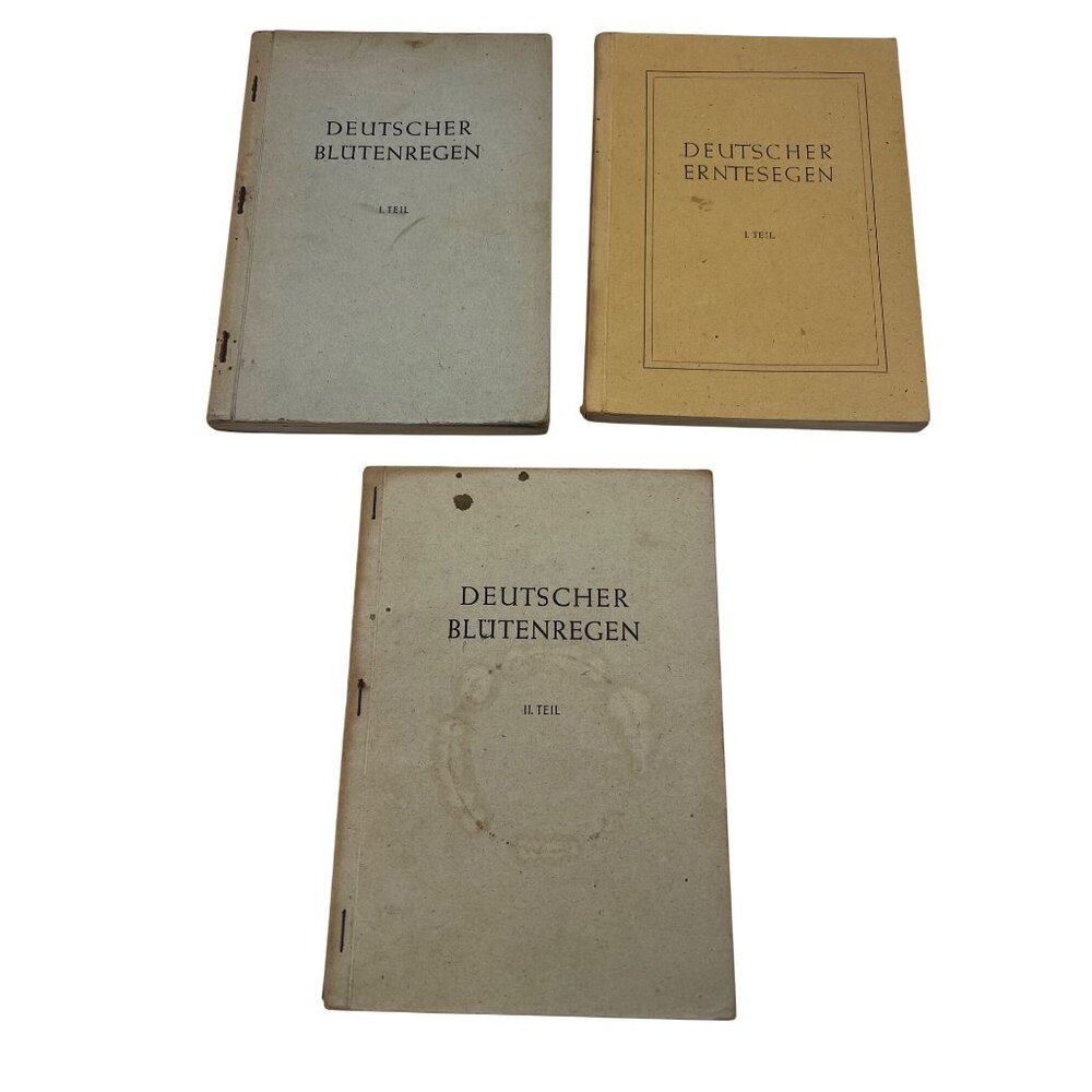 1946 OMGUS German School Readers Set: Deutscher Blütenregen I/II & Erntesegen I